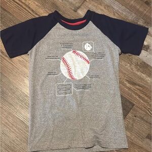 Gray and Black Kids Baseball Graphic Tee